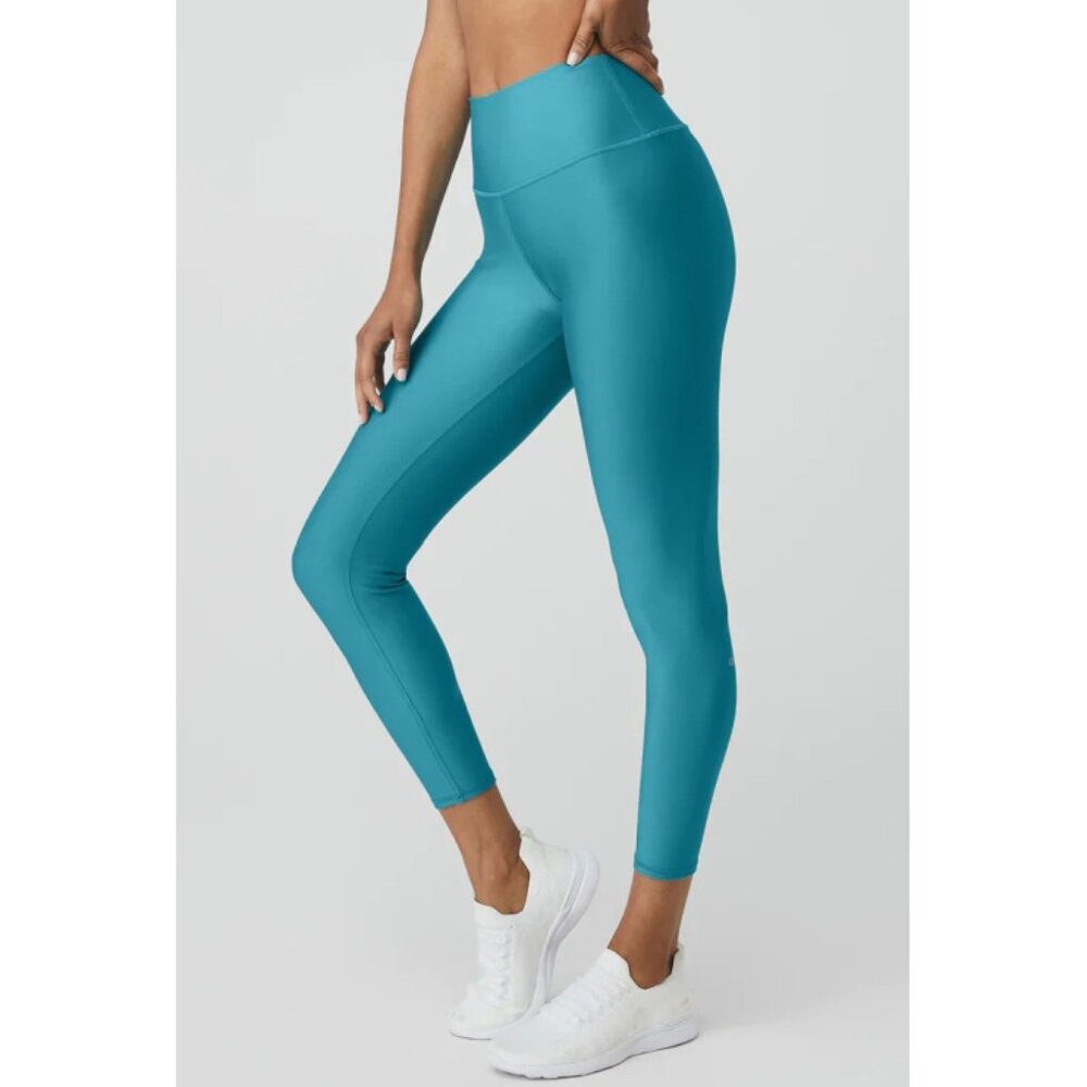 Alo 7/8 High-Waist Airlift Leggings Blue Splash Hi-Rise Waisted Tights Skinny L